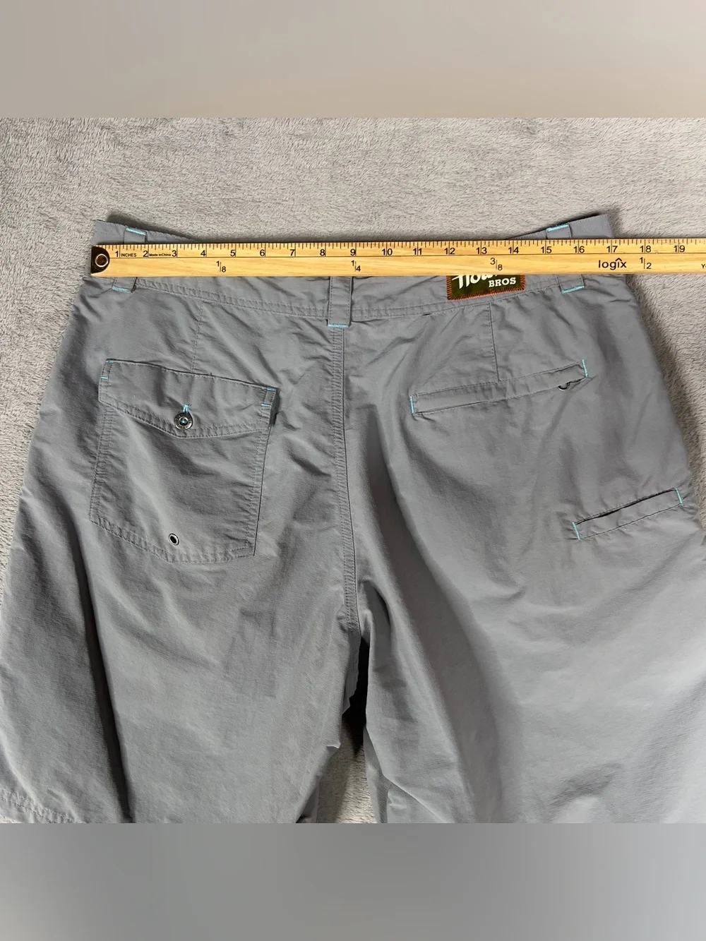 Howler Brothers Horizon Hybrid Shorts Men's 34 Gray Ripstop Nylon Hiking Fishing